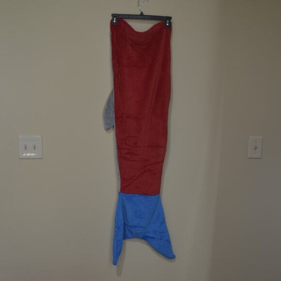 Shark Blanket Kids Mouth Fleece Sleeping Bag Gray Blue OS - Picture 3 of 15